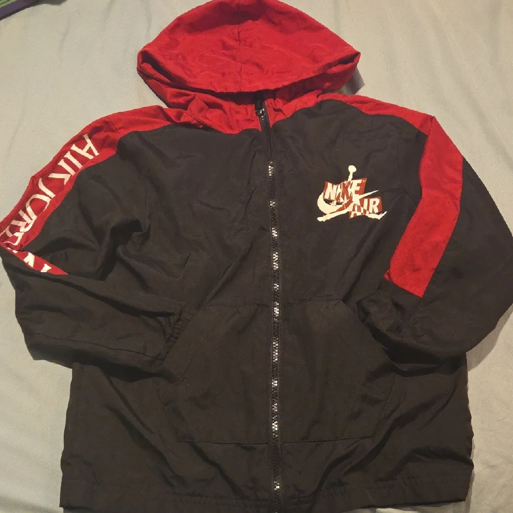 Kids Jordan Black and Red Windbreaker